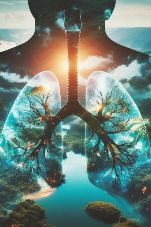 Stylized representation of the lungs