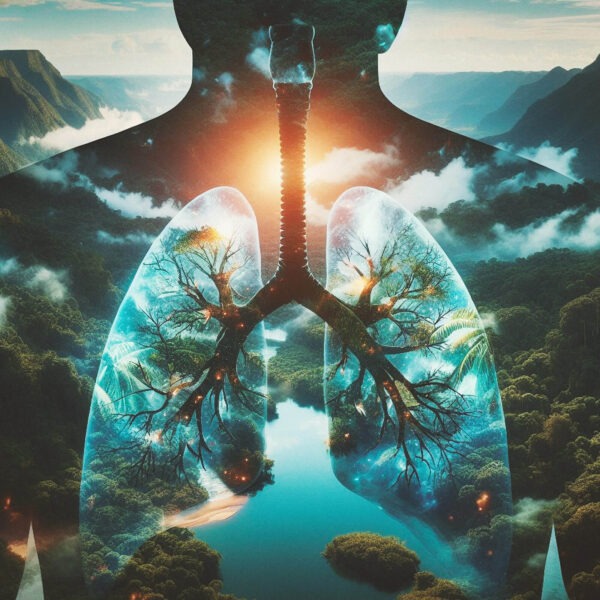 Stylized representation of the lungs