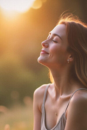 Woman enjoying the sunset